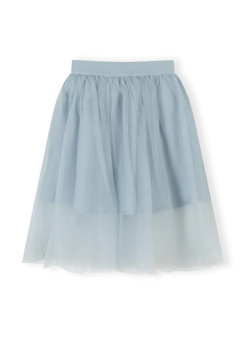 مينوتي Girls pleated tulle maxi skirt grey